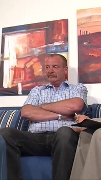 Two Fat Old Sluts Make Mature Man Cum on Belly