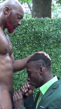Big Black Cock Fucks and Breeds Bottom Outside
