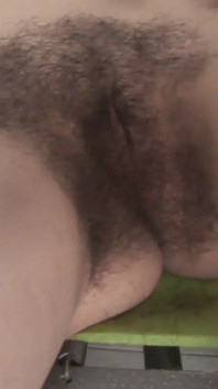 The brunette with natural tits and a hairy pussy shaves before having a fuck