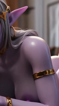 การมาเยี่ยมของสาวเอลฟ์กลางคืน - อมควยและเย็ด (ai สร้าง)