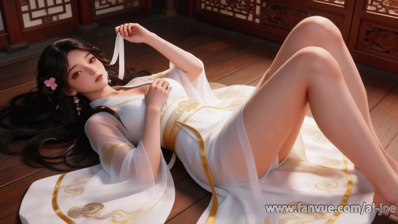 AI-JOE: Awek Cina dalam kostum purba, blowjob terbaik, 3p, dan stimulasi puting,...