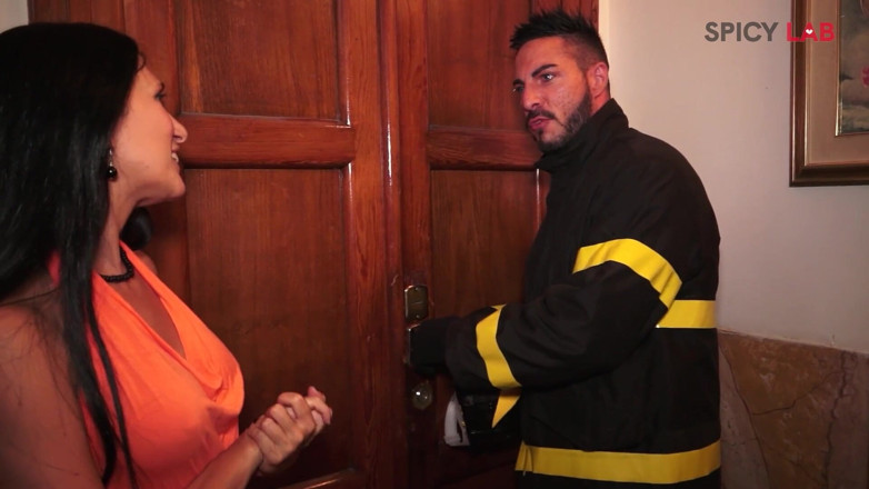 Spicy Lab Production: The Firefighter Julius Opens the Door and the Pussy of...