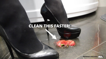 Mistress Legs: Crushing strawberries with high heels