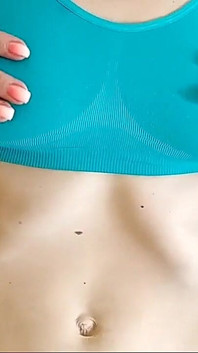 Teen Wife Solo Plays with Nipples Through Sport Topic
