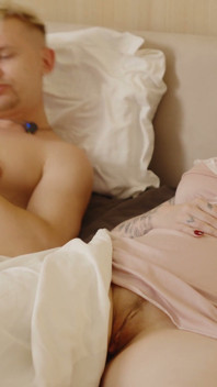 Oil Massage on a Shared Hotel Bed Step Mom Drops Her Straps for Step Son