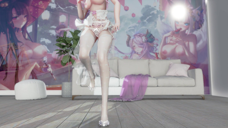 MikuMotion: Nemohu mě zastavit v bílých punčochách. Erotické svatební šaty; Striptýz