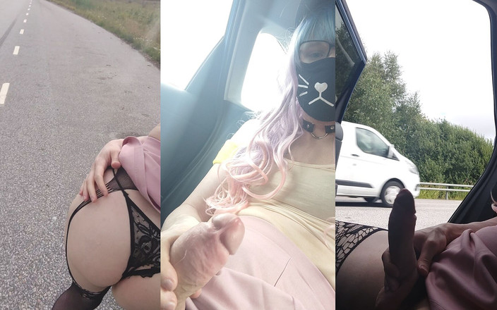 Miolee: 危険なトラフィックの点滅と巨大な射精