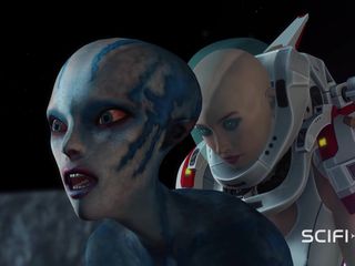 SciFi-X transgender: Sexo alienígena quente no exoplaneta! Um alienígena é fodido por uma...