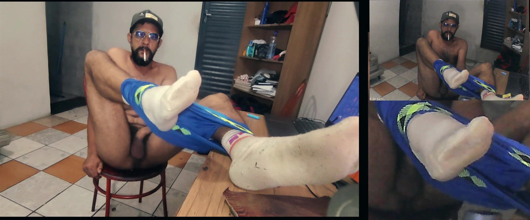Stink HairyMale: Me in White Used Socks