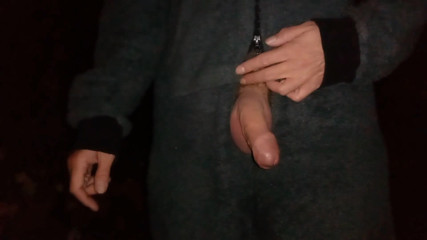 Rockardglans: Night Time Onesie Wank Outdoors - Rockard Stepdaddy