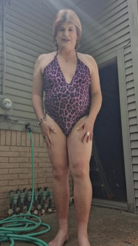 My New Purple Leopard Bathing Suit!