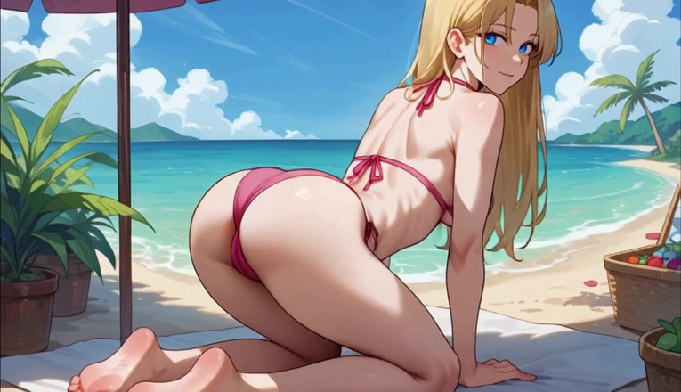 Horny van stevie: 금발 비보 앳 더 비치 애니메이션 Ai