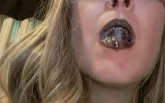 Goth Blowing Spit Bubbles Sfw