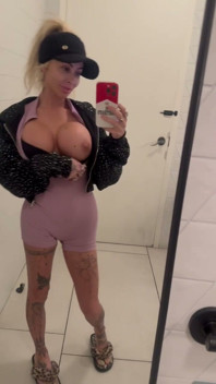 Danae Showing Tits in the Mirror
