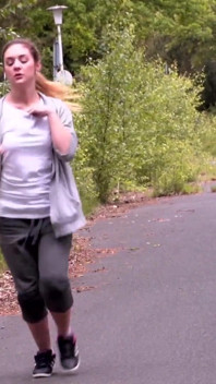 Sexy big ass brunette enjoying in hard outdoor fuck in her wide pussy