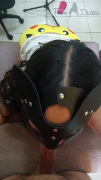 The Masked Girl Is Very Docile When She Has My Cock in Her Mouth