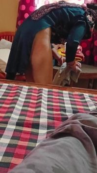 Desi Housewife Changing Panty in From of Her Lover