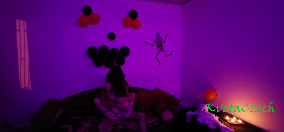 Kveta Czech: Halloween Surprise with Girl Tied with String and Haunted Camera