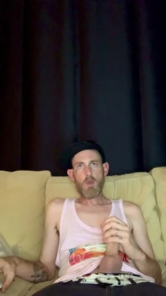 Almost Caught Stroking It at the Airbnb on the Couch