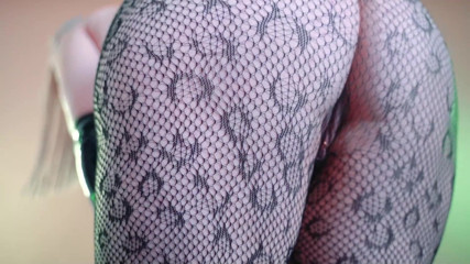 Arya Grander: Pantyhose ass and pierced pussy teasing