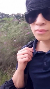 Jon Arteen Walks with Butt Plug Outdoors