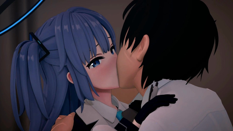 Smixix: Hayase Yuuka Blowjob Blue Archive Hentai Mmd 3d Warna Biru Edit...