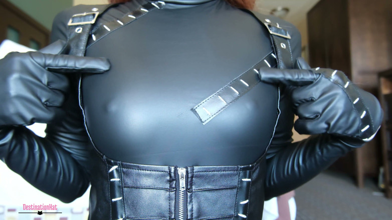 Destination Kat: Cum for Leather Covered Body