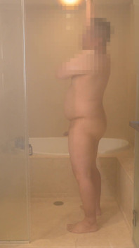 Asian Stepdad Speedo Strip, Hot Shower and Masturbate