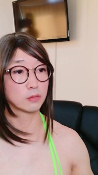 A Girl Who Answers Questions with Her True Face Wearing a Popular Perverted Costume