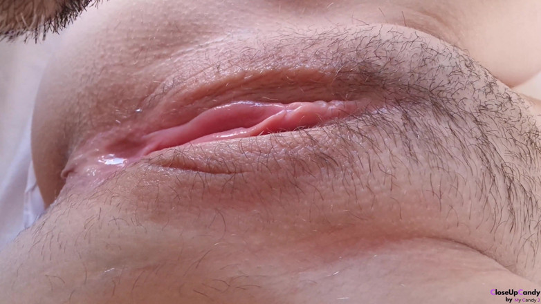 CloseUpCandy: Ekstremalne zbliżenie łechtaczki! Jedzenie squirting nieogolone mokrej cipki