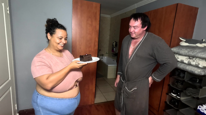 ColoredFuckPig: Getting Messy as I Am Getting Fucked Doggystyle While Eating...