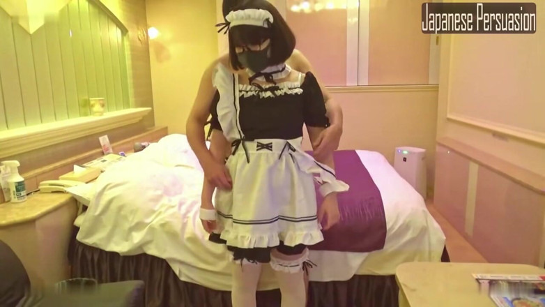 Sky Angel: Devilish Glasses Beauty. Maid Cosplay Leads to Raw Intimate Session