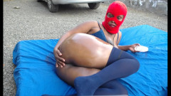 Super sexy ebony cuties: Buitenshuis oliën stuiterend mijn grote schuddend