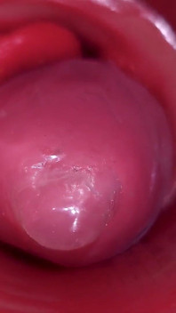 큰 자지 장난감으로 질에 있는 캠걸 자궁 경부 POV 카메라 내부