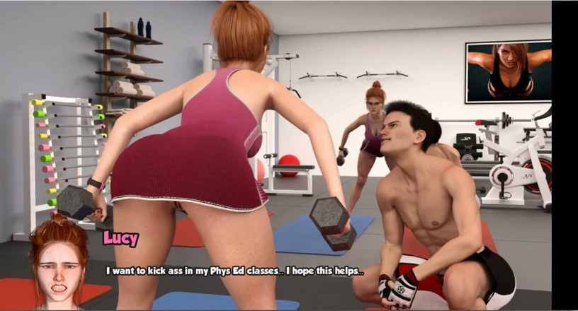 XXX Games Bunk: Area 69 - Gameplay -roleplay - Lucy - Gym Training, Massage and Pool Sex