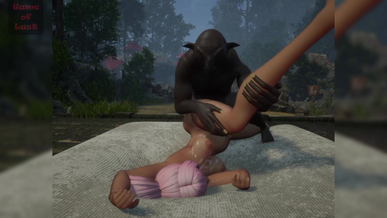 Game of Lust 3D: Аніме Gol Вагітна рабиня, яку гобліни переслідують у ліжку