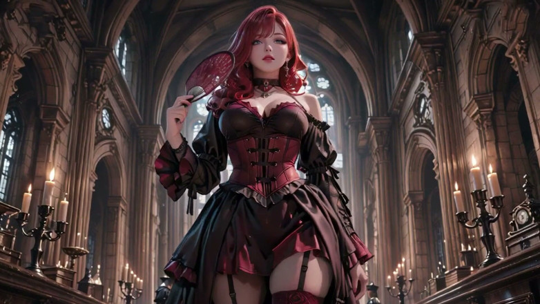 Seraphina Vale: Redhead Gothic Muse: Encounter in the Dark Cemetery.