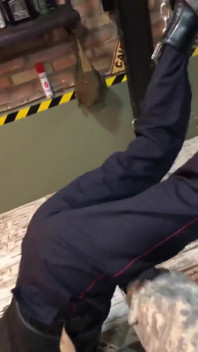 Military Man Catch Young Cop and Bondage Him in Bunker