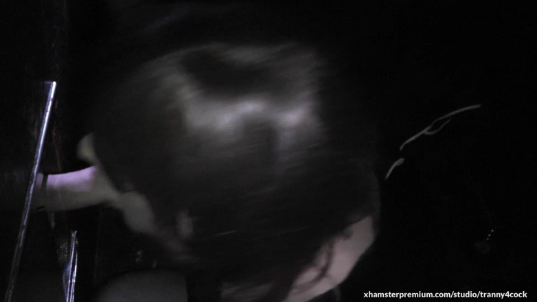 Tranny 4 cock: Gloryhole blowjob marathon at the highway ABS