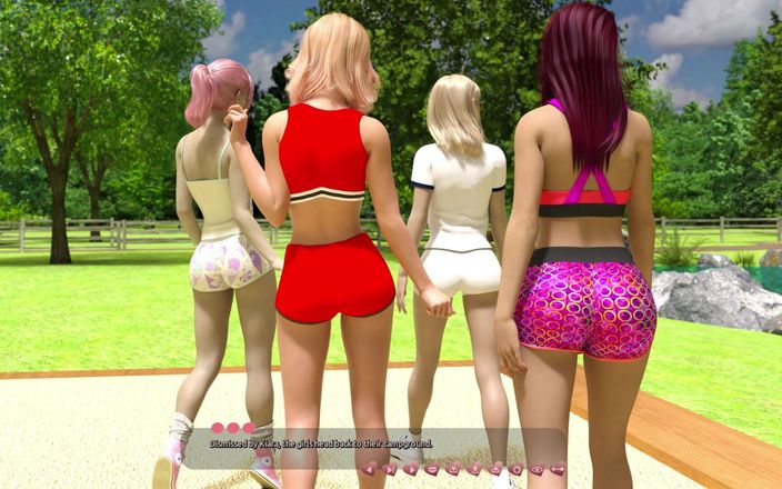 3D cartoon porn: Hjälper hotties 35: Eve gnuggar sin fitta i duschen