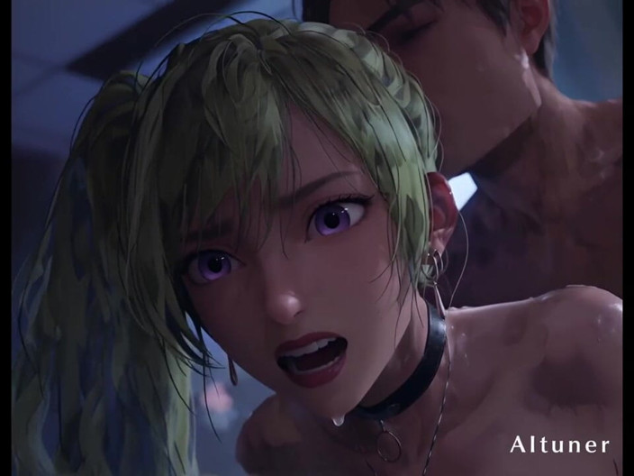 AItuner: Emerald Twin-tails, Black Choker [part2] -she Owns the Night and Goes All...