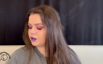 Purple Smoke Seduction: Close-up Vaping & Smoking