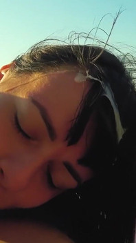 Sahilde harika sakso - yüzüme bolca boşalma