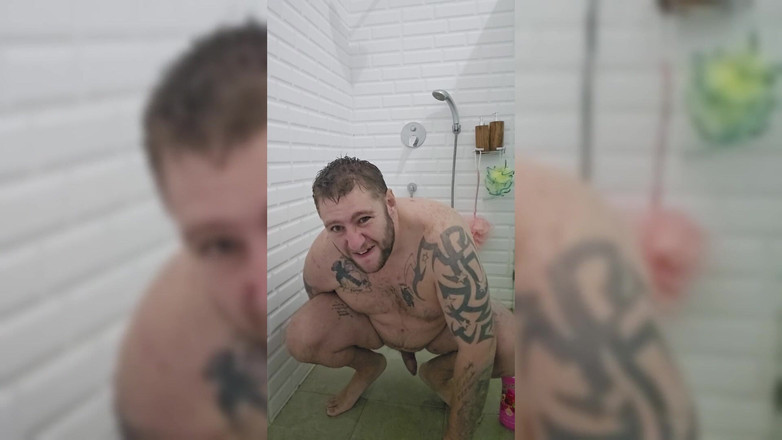 Jimbob Star GAY: Jimbob călărește vibratorul cu săpun la duș