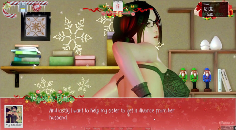 Cumming Gaming: Unlimited Christmas [Xmas Hentai porn play], ep.7. Fingering her teacher tight...