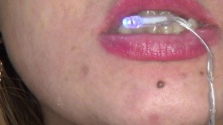 Angel eyes studio: Deep Throat to a Super Long Strip of Blue Lights