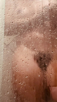 Girl Being Filmed While Taking a Shower, Showing off Her Hairy Pussy.