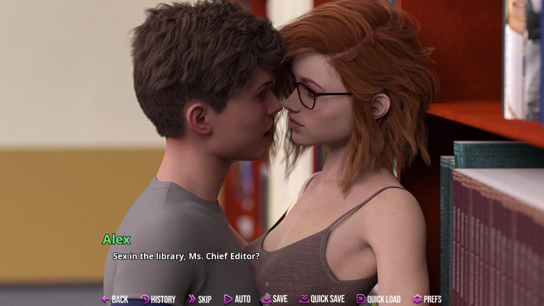 3D Cartoon Porn: College Kings 158 - Riley dává Alexovi tajné kouření v knihovně