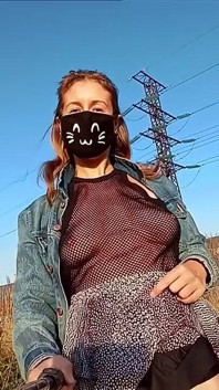 Walking in front of the factory and candle my pussy
