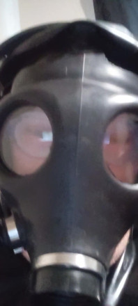 Gasmask Latex Tracksuit Cum